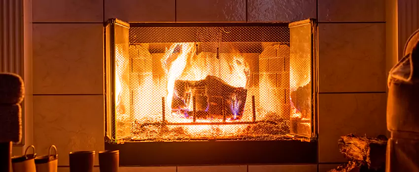 Mendota Hearth Landscape Fireplace Installation in Northbrook, Illinois